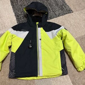 Obermeyer Kids Yellow and Black Ski Jacket- Size 7